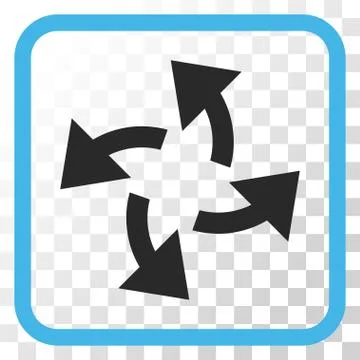 Centrifugal Arrows Vector Icon In a Frame イラスト素材