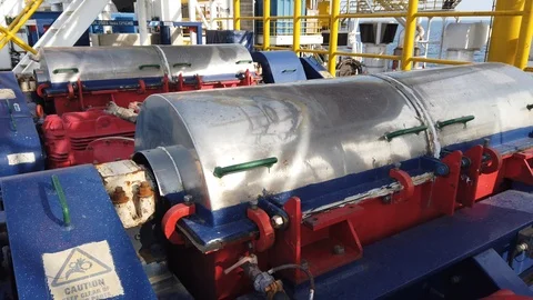 Centrifuge solid control on the rig Stock Footage 102640689