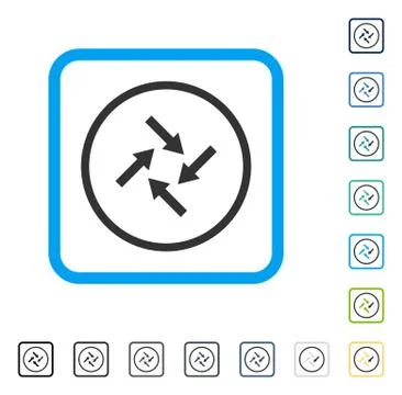 Centripetal Arrows Framed Vector Icon Stock Illustration