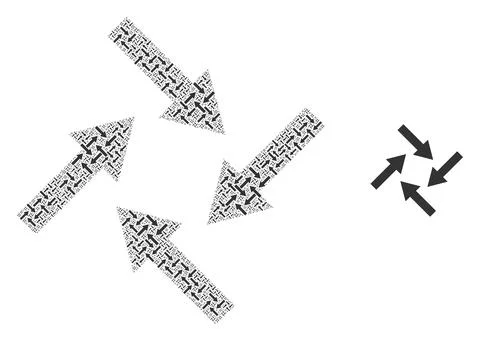 Centripetal Arrows Recursive Icon Composition Illustrazione stock