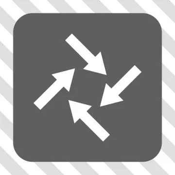 Centripetal Arrows Rounded Square Button 스톡 일러스트