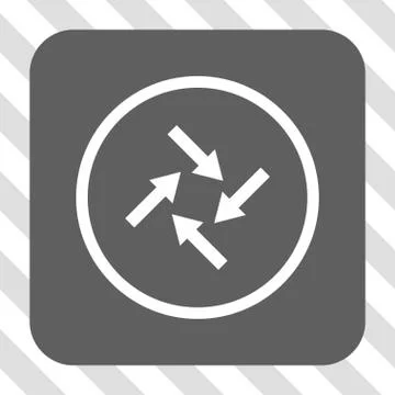 Centripetal Arrows Rounded Square Button 스톡 일러스트