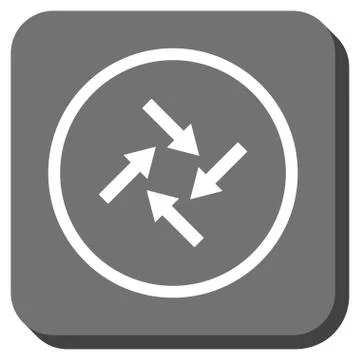 Centripetal Arrows Rounded Square Vector Icon Stock Illustration