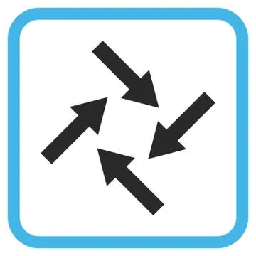 Centripetal Arrows Vector Icon In a Frame Stock Illustration