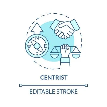 Centristic ideology soft blue concept icon Stock Illustration