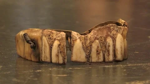 Centuries-old dentures set for auction Stock Footage 148605765
