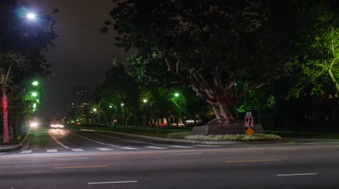 Century City Intersection at Night Vídeo Stock 51438515