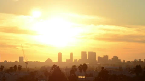 Century City at Sunset Timelapse Stock Footage 45576503