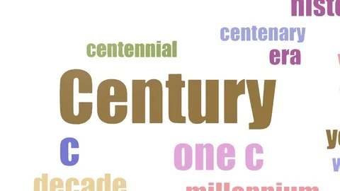 Century Wordcloud Animated On White Background Video stock 107246201
