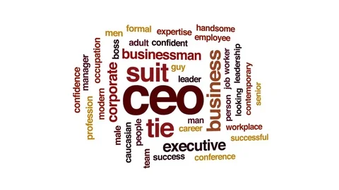 CEO animated word cloud, text design animation. Stock Footage 78633442