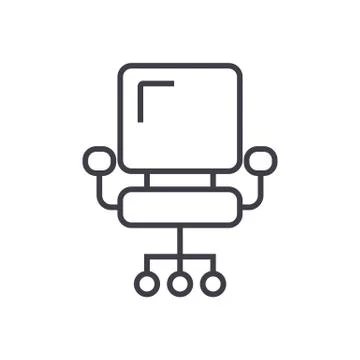 Ceo office chair vector line icon, sign, illustration on background, editable Illustrazione stock