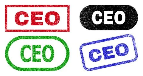 CEO Rectangle Watermarks with Grunge Surface Stock Illustration