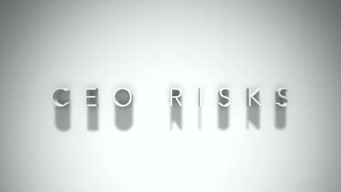 Ceo risks 3D title animation with shadows on a white background Stock Footage 297455997