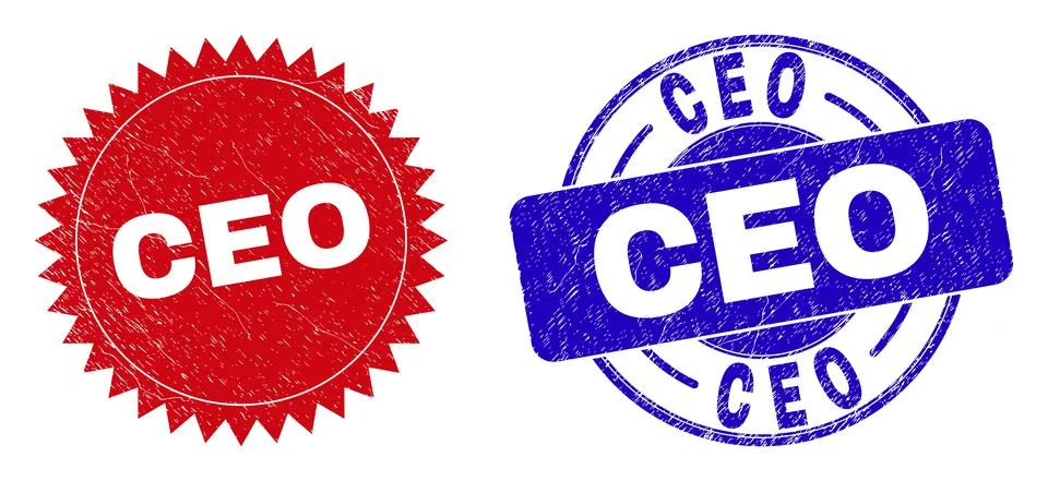 CEO Rounded and Rosette Seals with Unclean Surface Stock Illustration