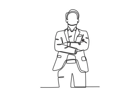 A CEO stood gallantly Stock Illustration