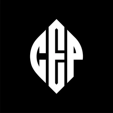 CEP circle letter logo design with circle and ellipse shape. CEP ellipse lett Stock Illustration