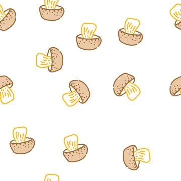 Cep mushroom vector seamless pattern Stock Illustration