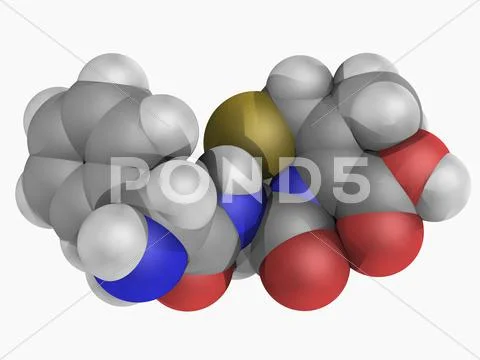 Cephalexin drug molecule Stock Illustration