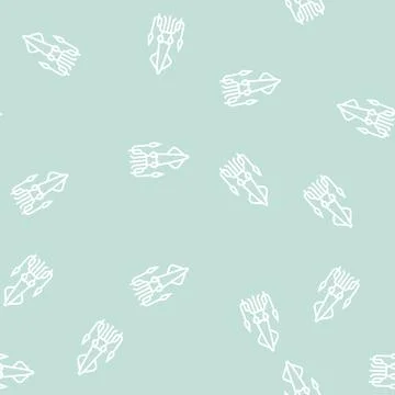 Cephalopod squid ocean line seamless pattern 스톡 일러스트