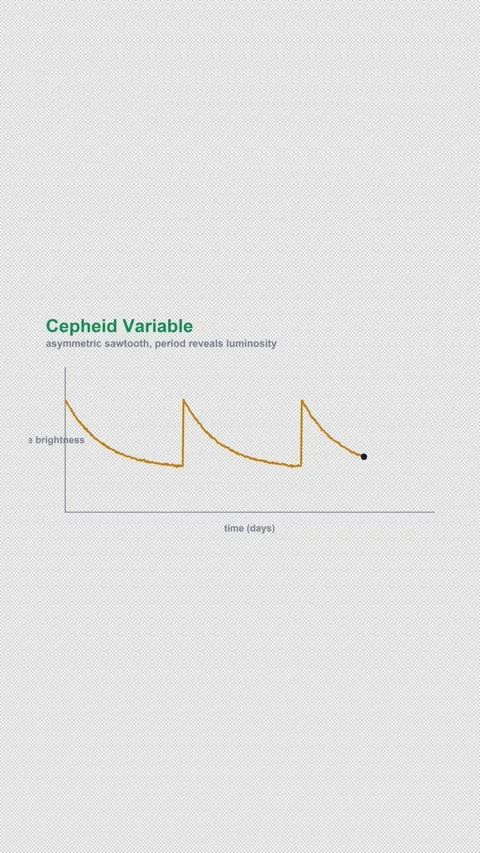 Cepheid Variable Labeled Astronomical Light Curve Alpha 4K Vertical 9x16 Light 库存影片 339508018