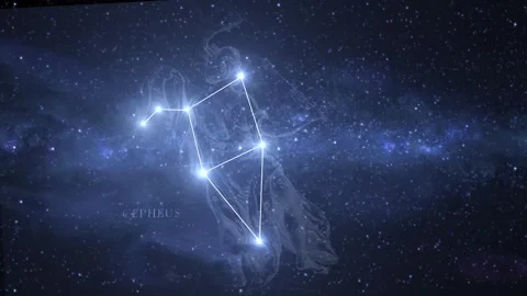 Cepheus constellation Star Map Animation Stock Footage 333275602