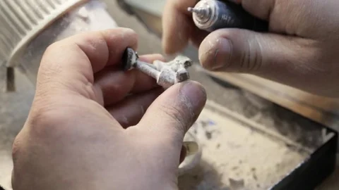 Ceramet implant creature process at laboratory. Stock Footage 70738897
