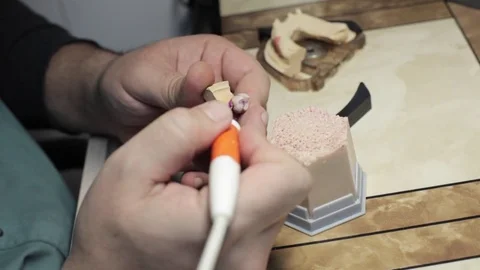 Ceramet implant creature process at laboratory. Stock Footage 70831847