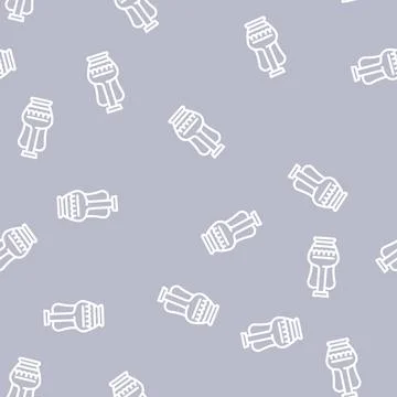 Ceramic amphora line vector seamless pattern Stock Illustration