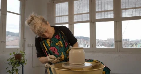 Ceramic Artisan at Work Stock Footage 329299072