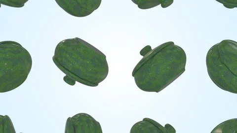 Ceramic Ashtray Falling on a Light Blue Background. Ashtray with Lid 3D. 4K Video stock 309619857