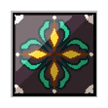 Ceramic azulejos ornament tile pixel art vector illustration Stock Illustration