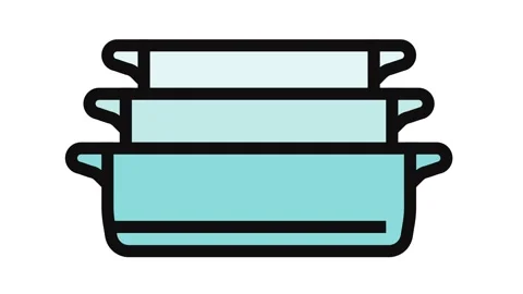 Ceramic baking dish kitchen cookware color icon animation Stock Footage 326099640