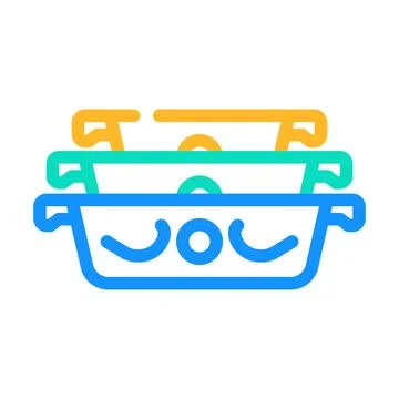 Ceramic baking dish kitchen cookware color icon vector illustration Stock Illustration