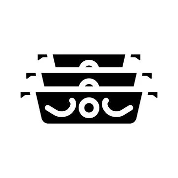 Ceramic baking dish kitchen cookware glyph icon vector illustration Stock Illustration