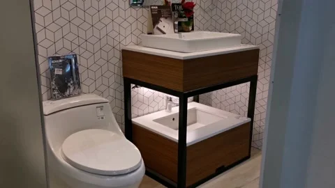 Ceramic Bathroom Fixtures Stock Footage 159836588