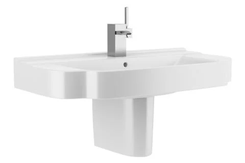 Ceramic bathroom sink isolated on white background Stock Illustration