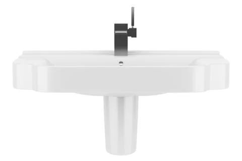 Ceramic bathroom sink isolated on white background Stock Illustration