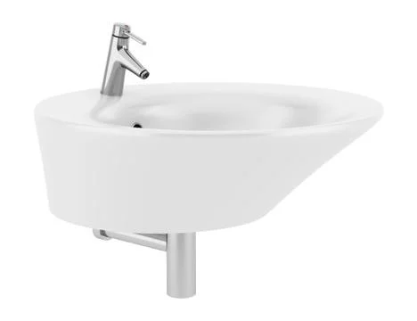 Ceramic bathroom sink isolated on white background Stock Illustration