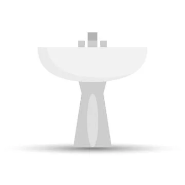 Ceramic bathroom washbasin Stock Illustration