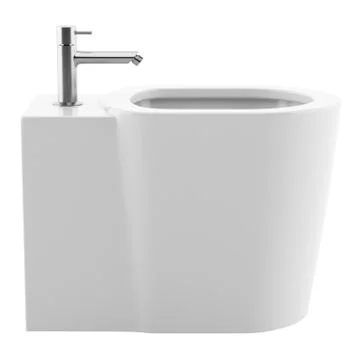 Ceramic bidet isolated on white background. 3d illustration Stock Illustration