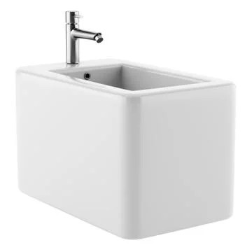 Ceramic bidet isolated on white background. 3d illustration Stock Illustration