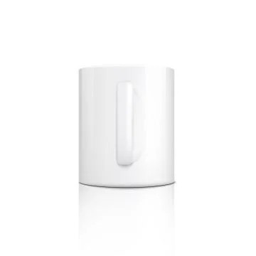 Ceramic blank white mug with handle vector 3d mockup illustration isolated. Illustration