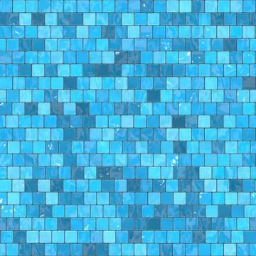 Ceramic blue mosaic background seamless texture in swimming pool or kitchen Stock Illustration