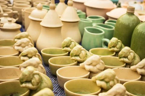 Ceramic bowl with assorted designs. Stock Photos