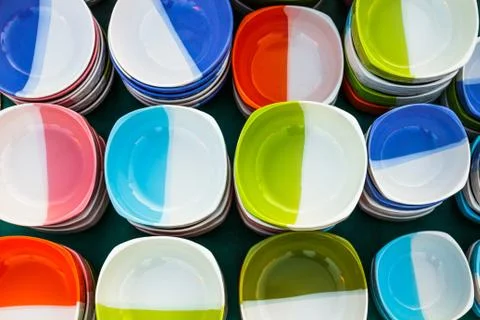 Ceramic bowl with assorted designs. Stock Photos