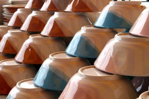 Ceramic bowl background Stock Photos