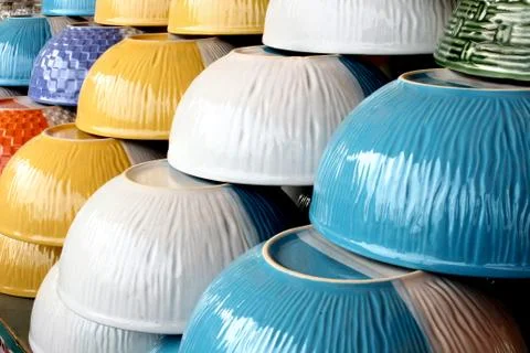 Ceramic bowl background Stock Photos