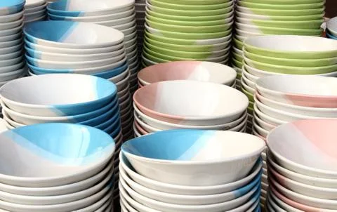 Ceramic bowl background Stock Photos