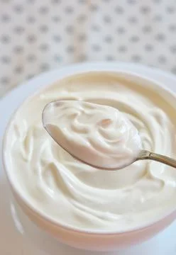 Ceramic bowl of white yoghurt Free Stock Photos