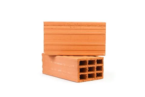 Ceramic bricks on a white background with copy space Foto stock